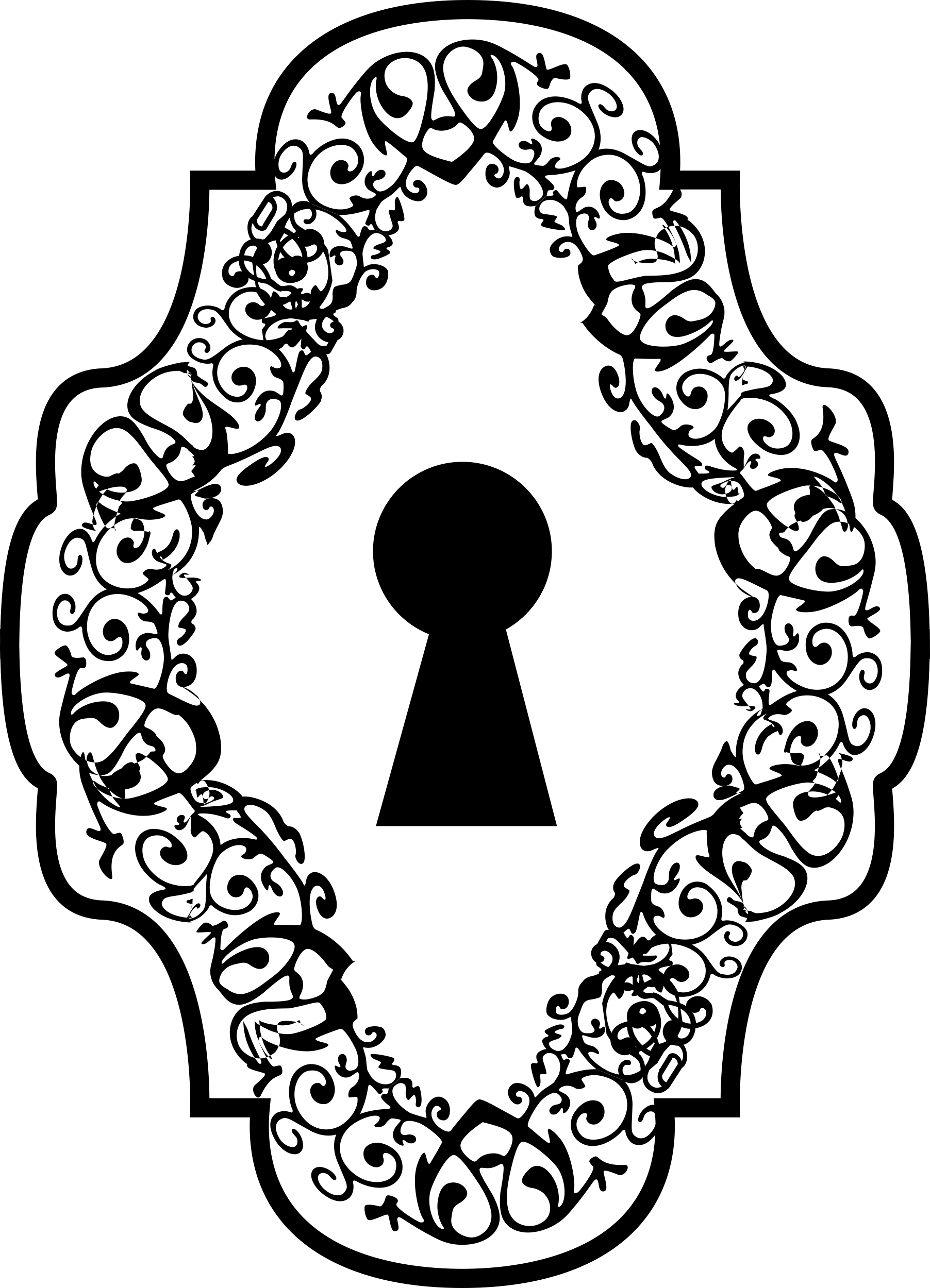 Keyhole In An Ornamented Vertical Symmetrical Shape Outline Icon Svg Set Free Vectors